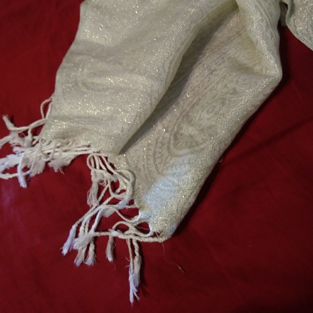 Sparkly White Gold Scarf